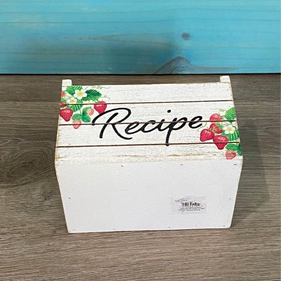 White Wood Crate Recipe Storage Box - Picture 5 of 8